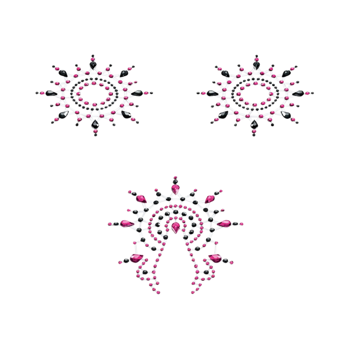 Petits Joujoux Gloria Breast and Pubic Jewellery - Black and Pink