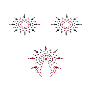 Petits Joujoux Gloria Breast and Pubic Jewellery - Black and Red