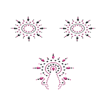 Petits Joujoux Gloria Breast and Pubic Jewellery - Black and Pink