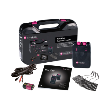 Discover electrostimulation with the Mystim Pure Vibes e stim power box and electro sex toys for wild play