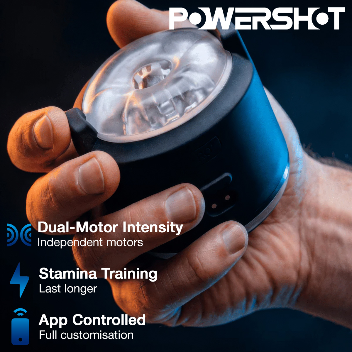 Kiiroo Powershot automatic male masturbator is one of the best sex toys for couples and solo male masturbation toy play.