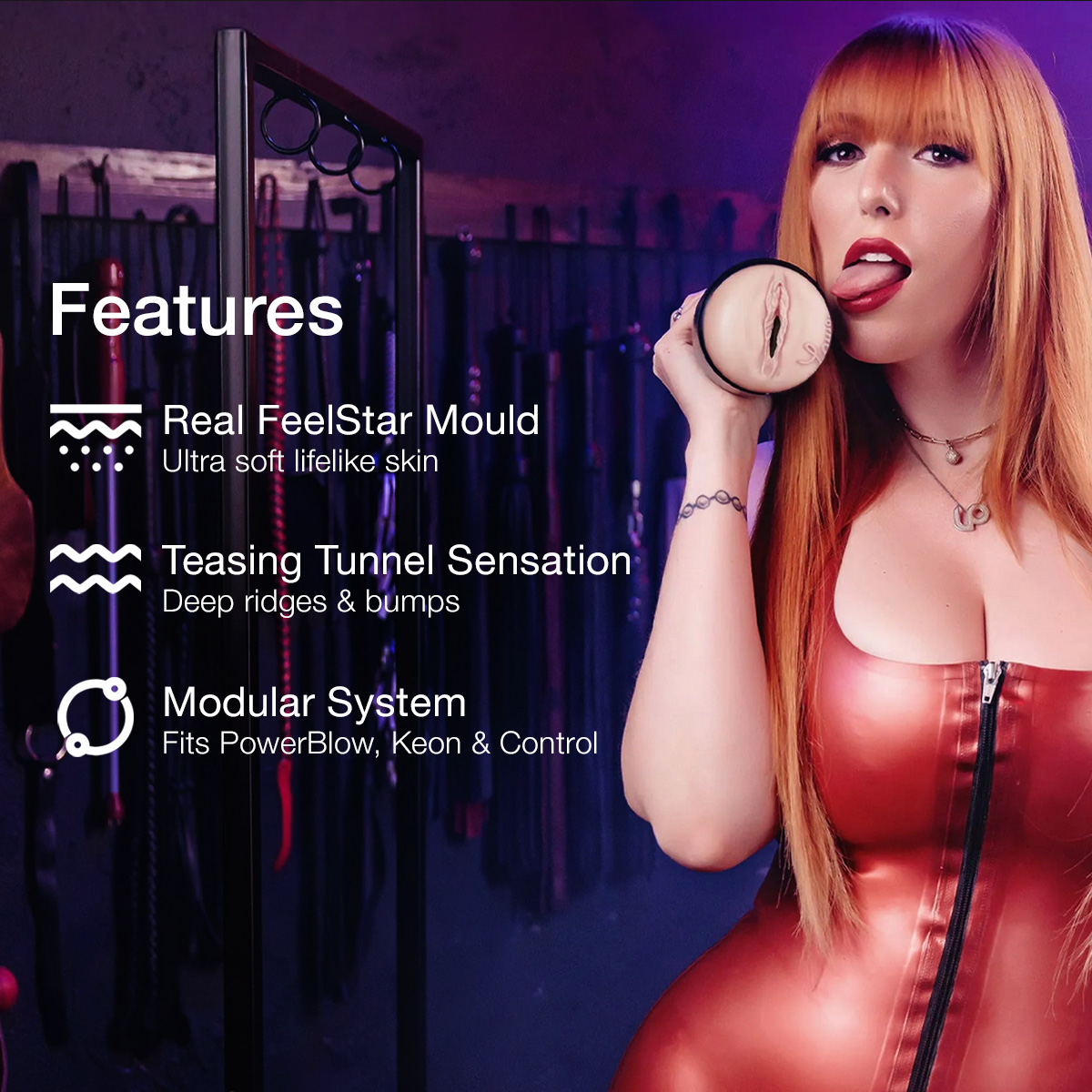 The Kiiroo FeelStars male masturbator delivers lifelike pleasure as a pornstar pocket pussy cock stroker.