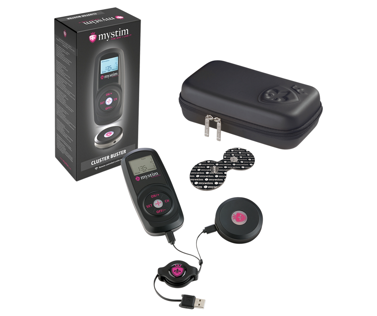 This Mystim Cluster Buster estim power box offers wireless control of electro sex toys for next-level experiences.