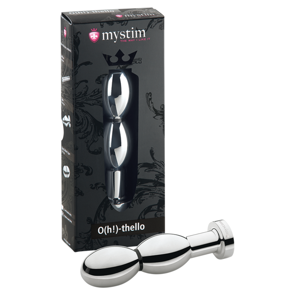 Mystim Oh-thello Electro Stimulation Oval Dildo Packaging