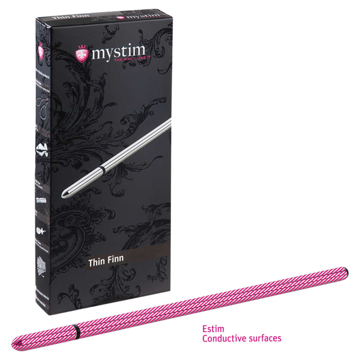 Mystim Thin Finn is a sleek estim sounding rod and electro sex device for intense penis stimulation.