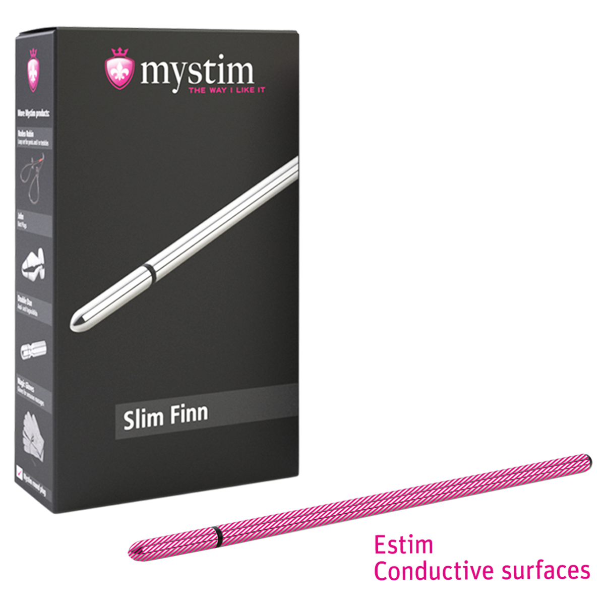 Explore electrostimulation with the Slim Finn estim sounding rod for precise urethral sounds and cock sounding pleasure.