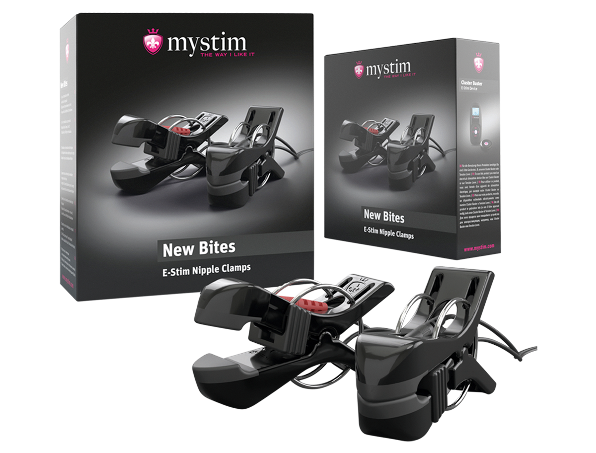 BDSM electro toys like these nipple clamps and clit clamp deliver thrilling e stim via powerful electro stimulation.