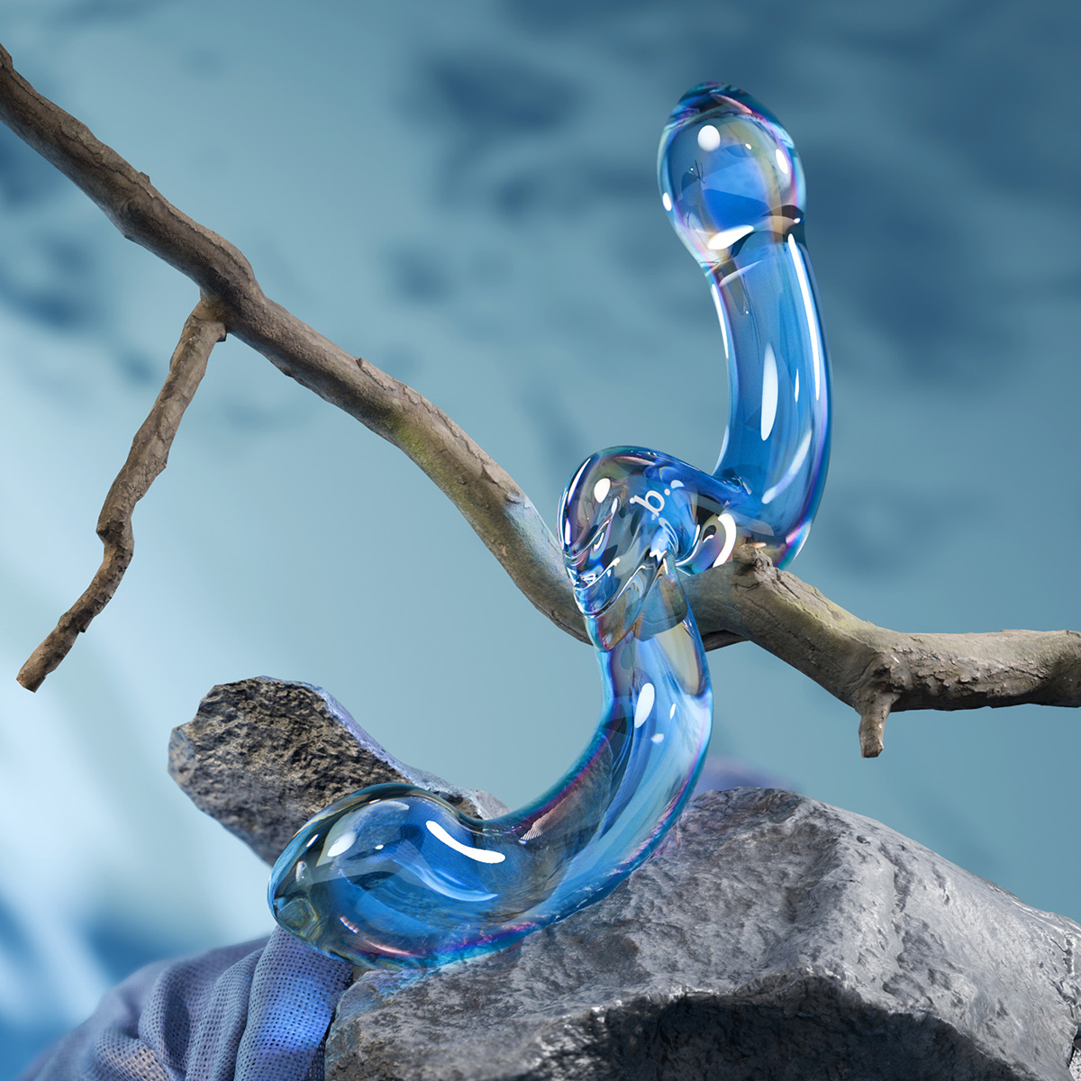 Explore double ended dildo fun with Biird Ohwii glass dildo for g spot massage, anal play and lesbian couple sex toys.