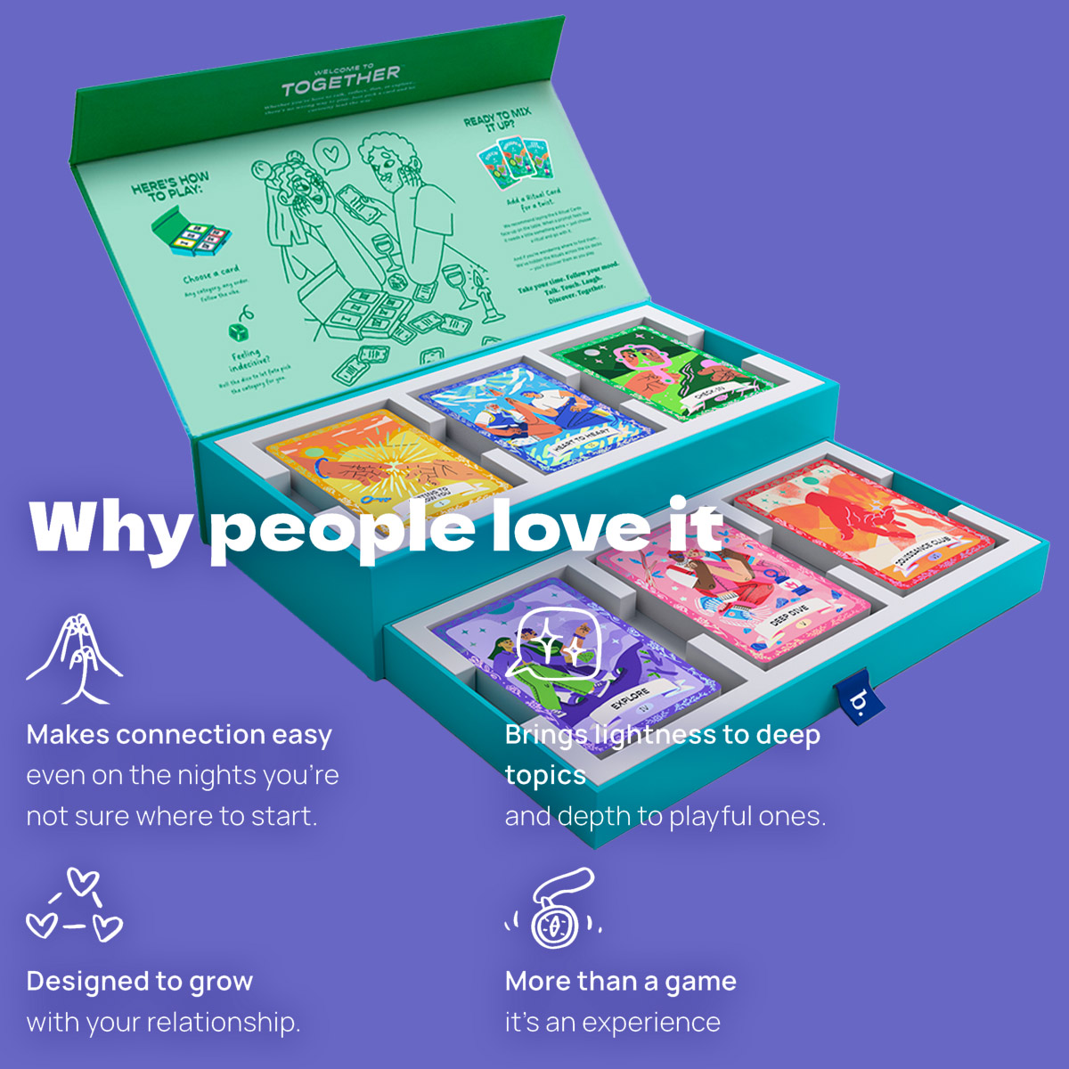 Together is a cheeky adult sex game packed with erotic games and fun sex games tasks for couples to spark intimacy.