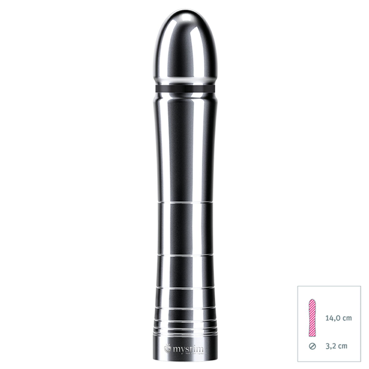 Mystim Glossy Glen E-Stim Metal Dildo Dimensions