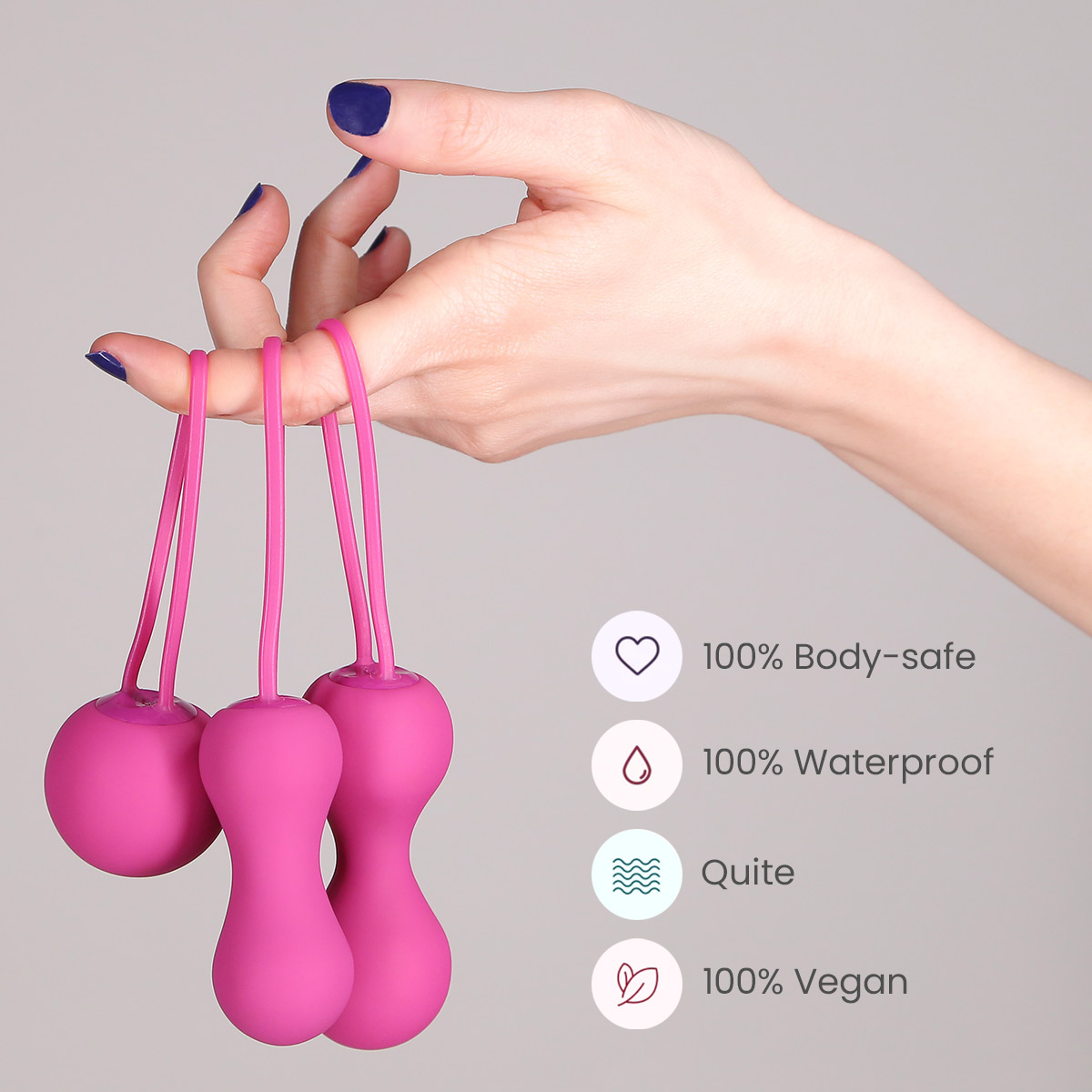 Strengthen your body with the Je Joue Ami weighted ben wa balls female sex device and pelvic floor trainer.
