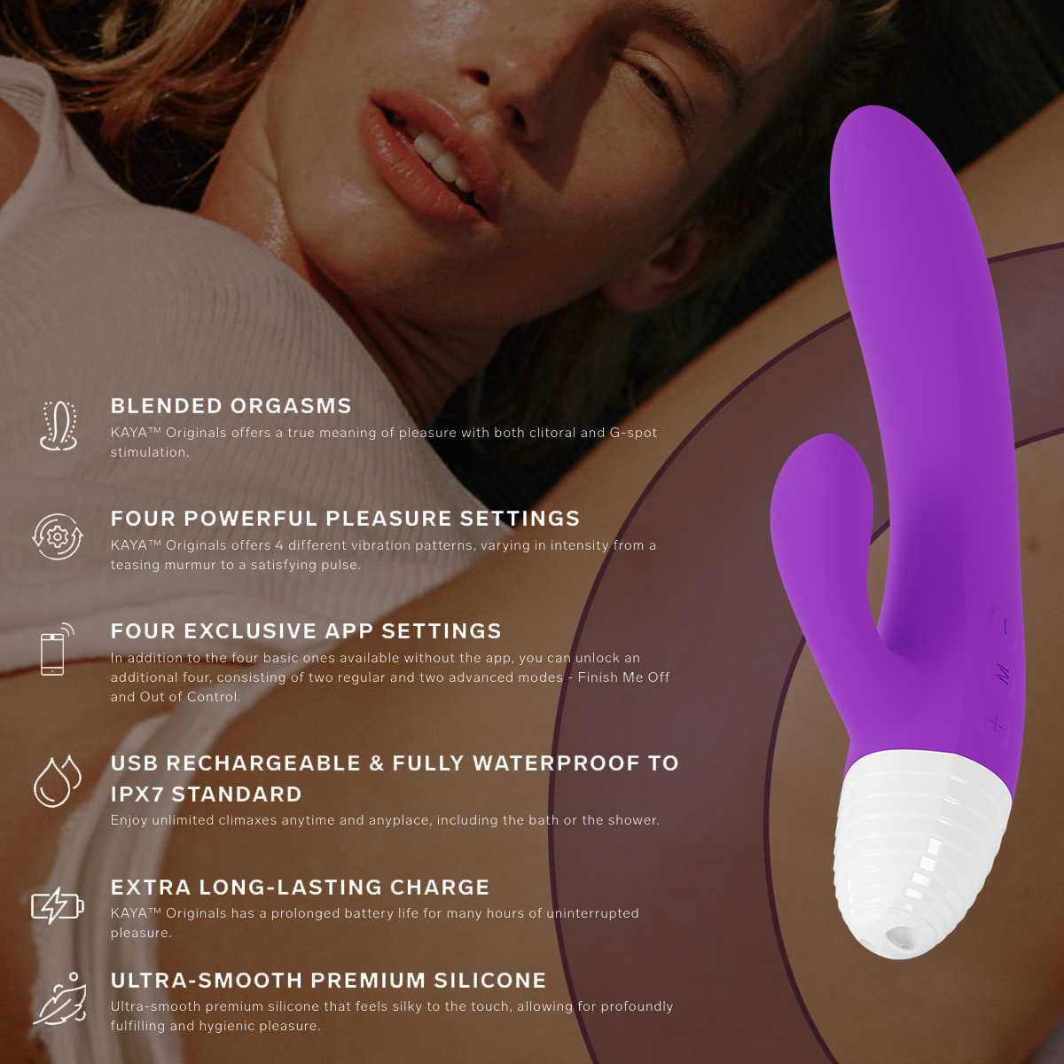 Experience clitoral stimulation with this clit vibrator, an app controlled rabbit massager and bunny adult toy.