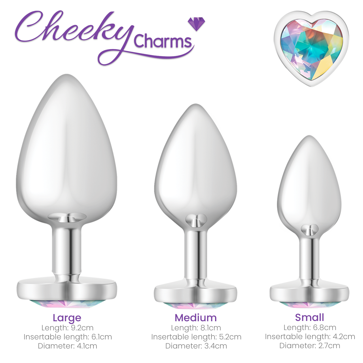 Shine with Cheeky Charms heart anal plugs, the stylish assplug that&rsquo;s part of their couples sex toys collection.