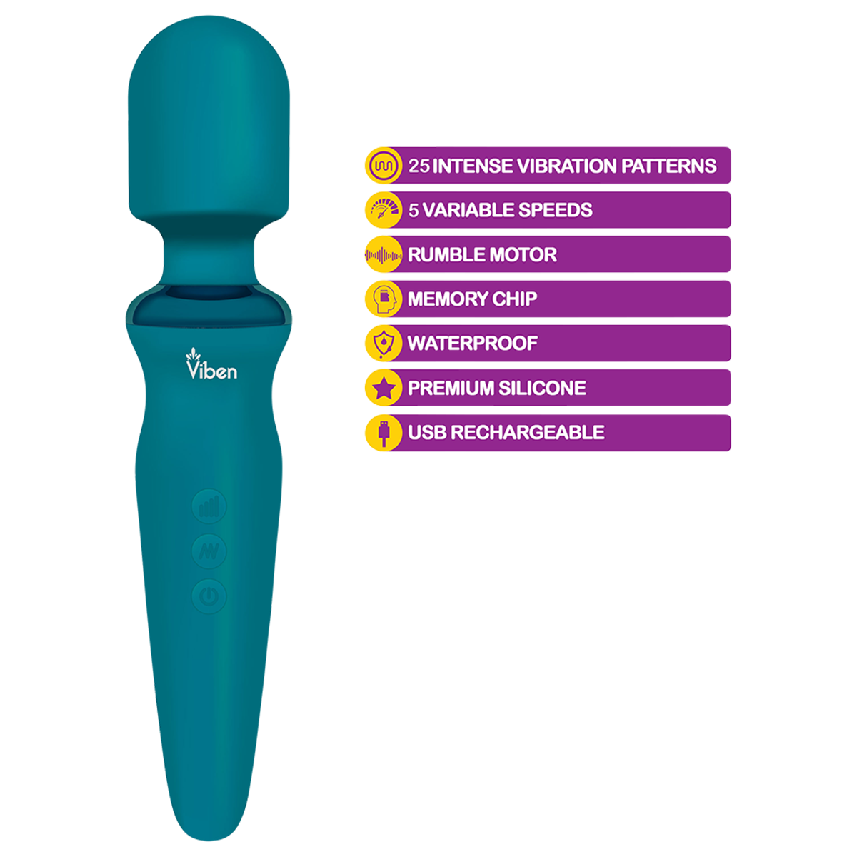 Viben Fierce Wand Massager Features