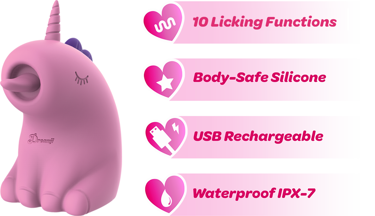 Dreamii Licks licking clitoral vibrator for female adult toys pleasure.