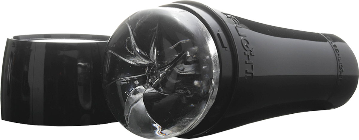 This mens adult toy features a clear Fleshlight sleeve for lifelike stimulation wherever you go.