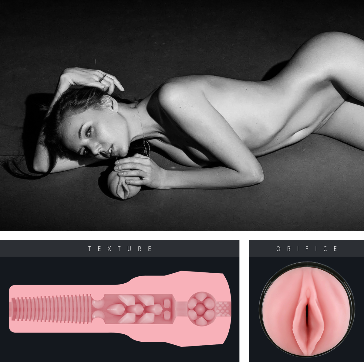 Fleshlight Pink Lady Destroya male masturbator with a smooth Fleshlight Classic masturbation sleeve.