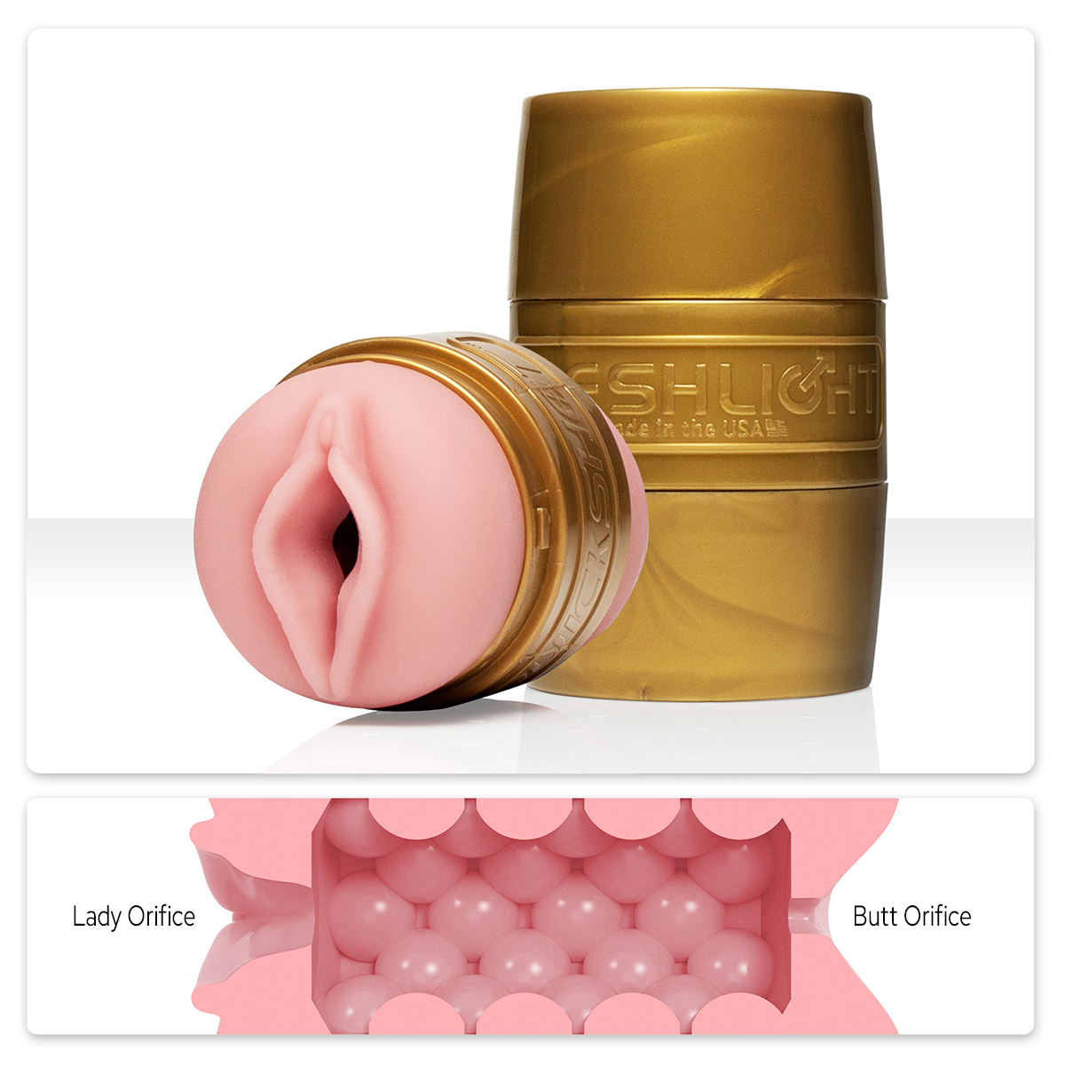 Riley Reid Fleshlight Quickshot male masturbator for realistic solo pleasure.