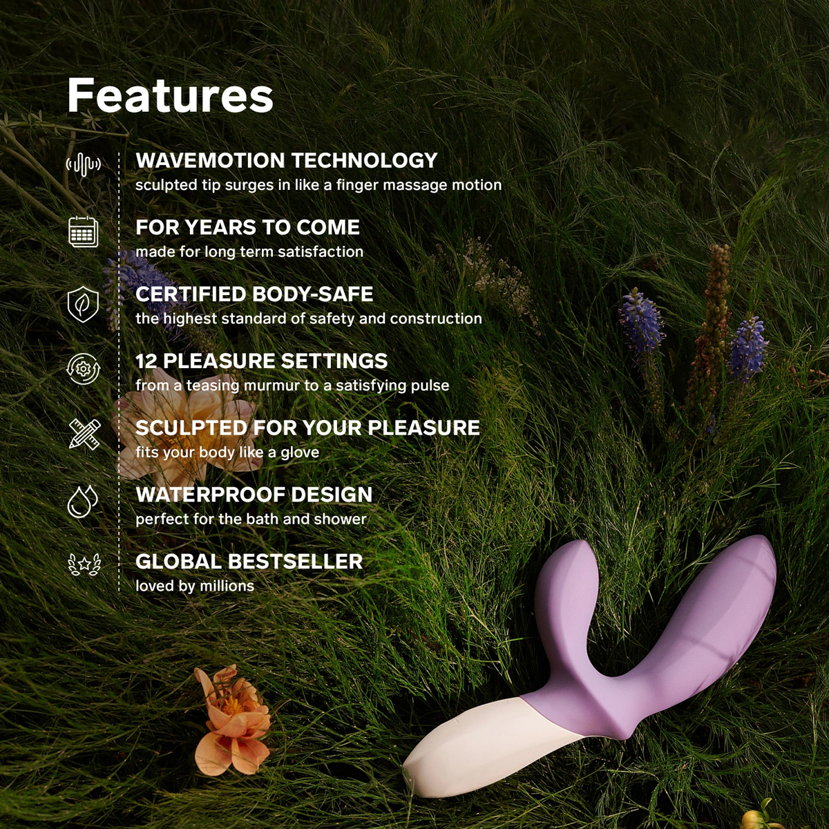 LELO LOKI Wave 2 - Come Hither Vibrating Prostate Massager Features