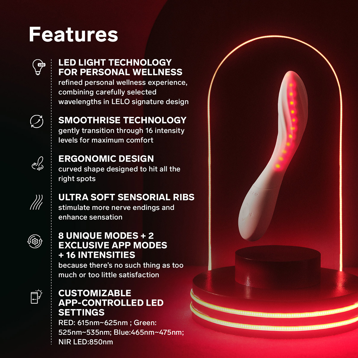 LELO MONA Spectra g spot vibrator for targeted stimulation.