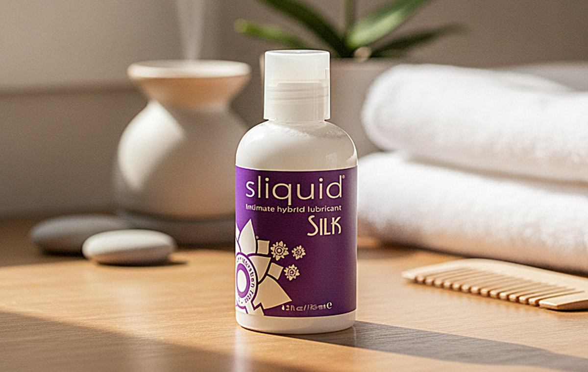 Sliquid Silk hybrid lube is a smooth sex lube designed for comfortable, long-lasting glide.