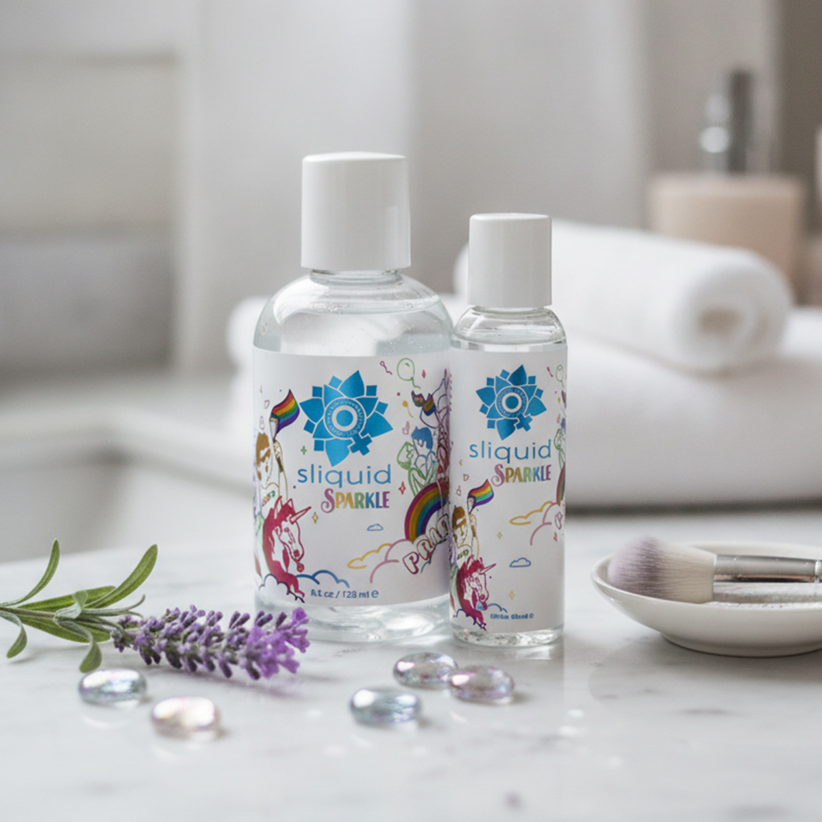 Sliquid Sparkle water based lubricant for smooth use with sex toys and everyday intimacy.