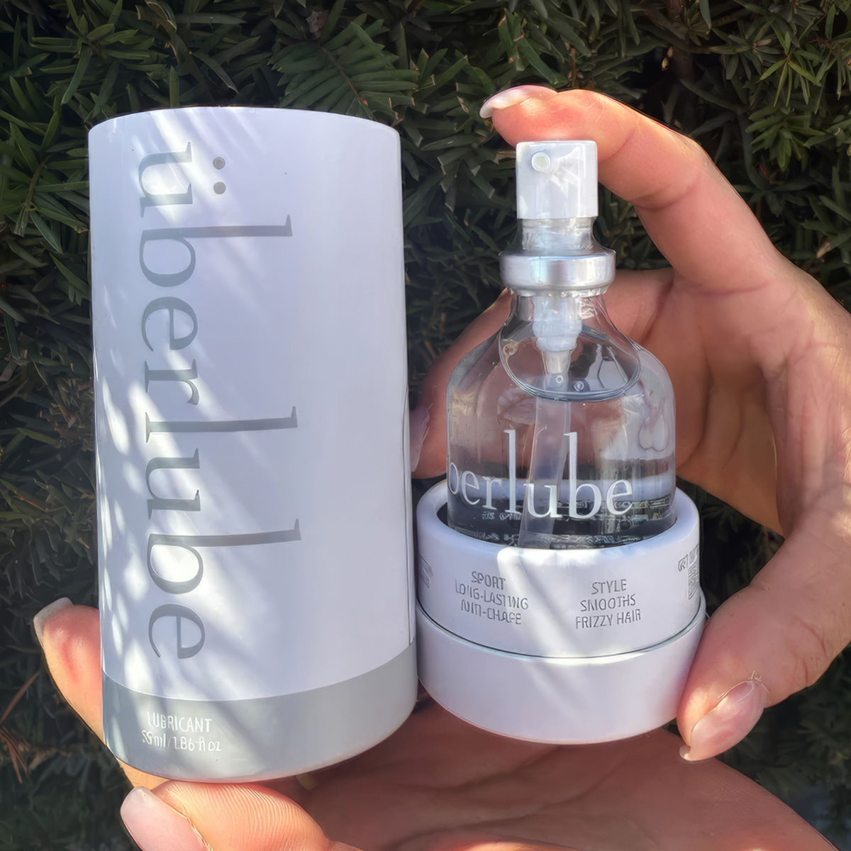 Uberlube personal lubricant with a silky silicone lube formula for intimate moments.