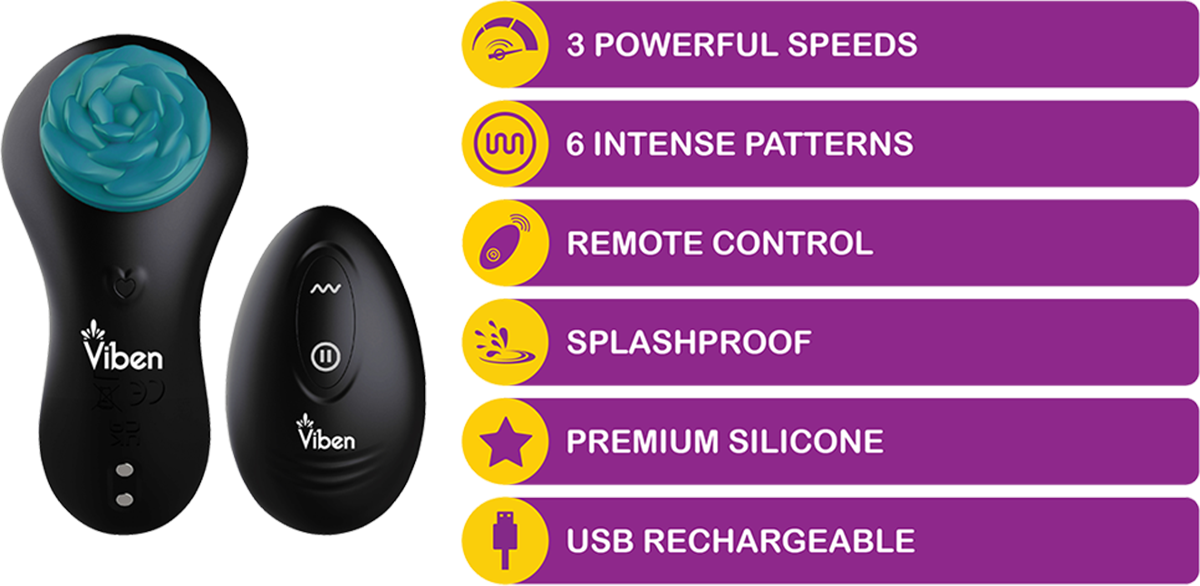 Viben Succubus Tongue Vibrator Rose Toy, a discreet vibrating tongue sex toy for women.