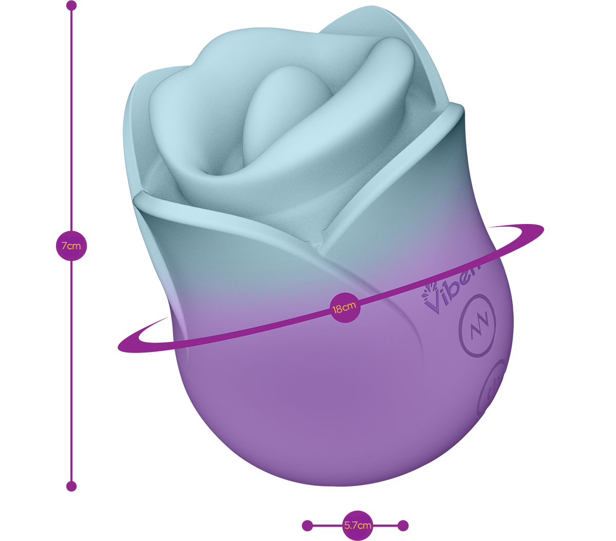 Viben Succubus rose toy with clit stimulator design for targeted pleasure.